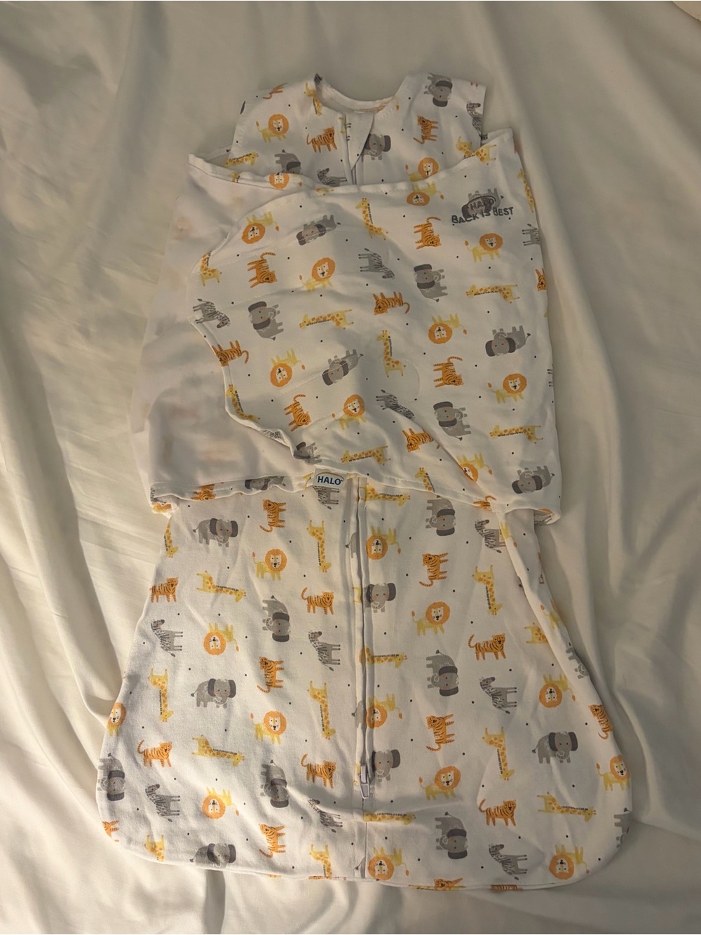 HALO 100% Cotton Sleepsack Swaddle 3 Way Adjustable Wearable Blanket Small